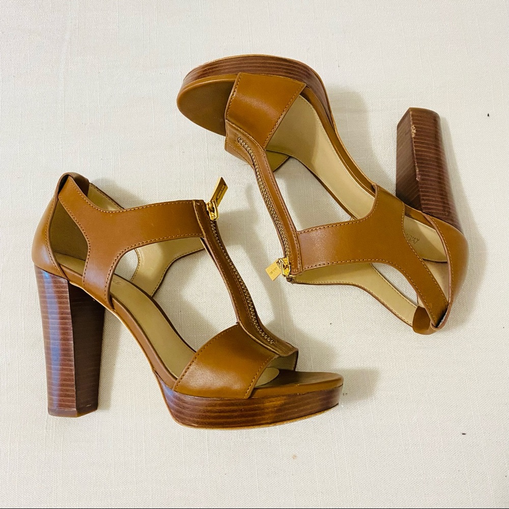 Michael Kors - Size 6 - Tan/Brown Wood Heels